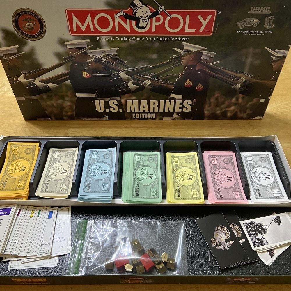 US Marines Edition Monopoly Board Game 2005‎ Incomplete Replacement Pieces